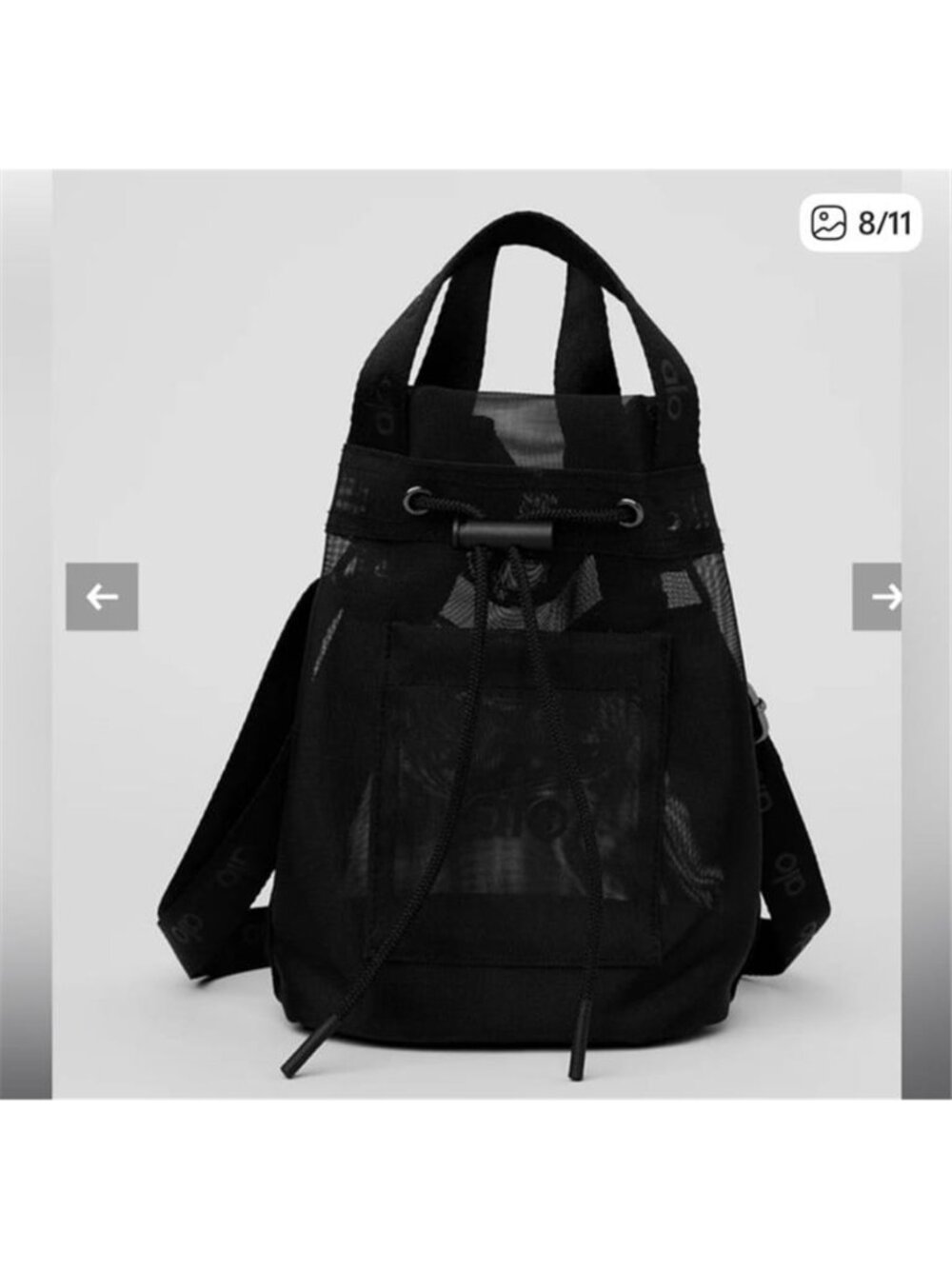 Alo Black Mesh Bucket Cross Body Bag NEW - Picture 12 of 13